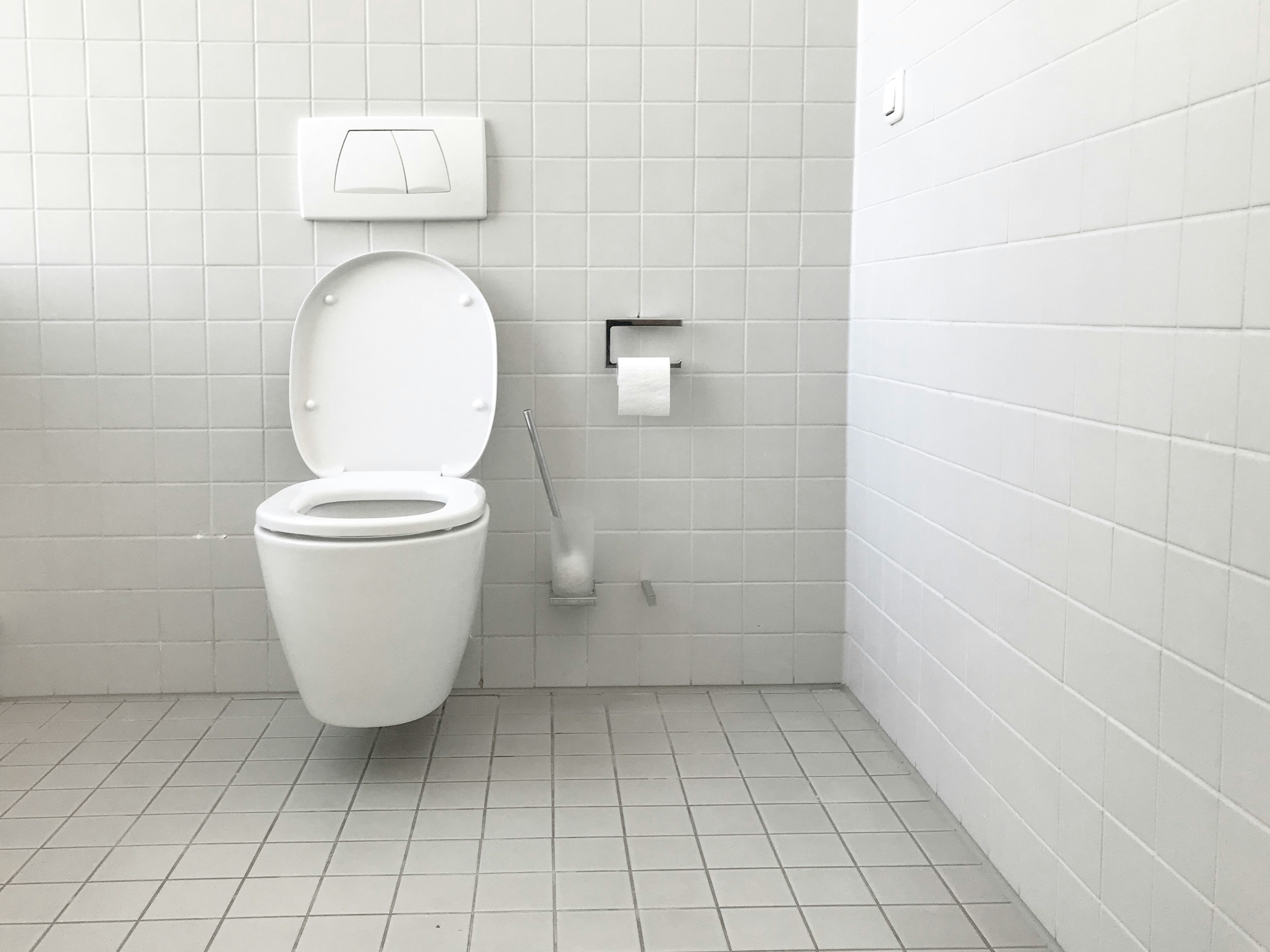 Clean white toilet in a modern bathroom
